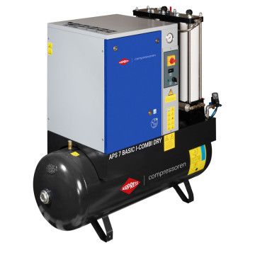 Compresor de tornillo APS 7 Basic i-Combi Dry 10 bar 7.5 KM/5.5 kW 780 l/min 200 l con secador de adsorción 60036-OFAG4I