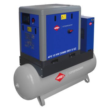 Compresor de tornillo APS 10 IVR Combi Dry X G2 10 bar 10 CV/7.5 kW 380-1050 l/min 500 l