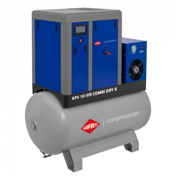Compresor de tornillo APS 10 IVR Combi Dry X 10 bar 10 CV/7.5 kW 270-1020 l/min 500 l