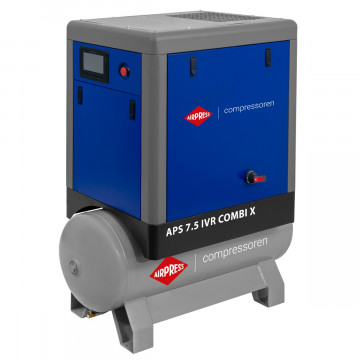 Compresor de tornillo APS 7.5 IVR Combi X 10 bar 7.5 CV/5.5 kW 170-760 l/min 200 l