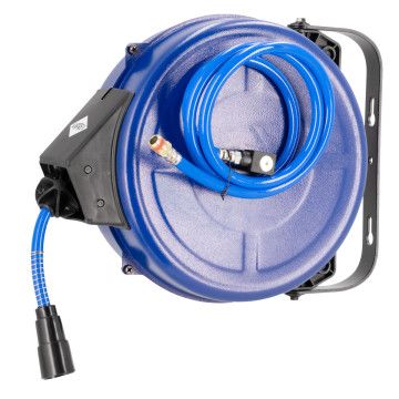 Enrollador de mangueras de aire para pared 15 bar 12 m 3/8" 13.5 x 9.5 mm PU