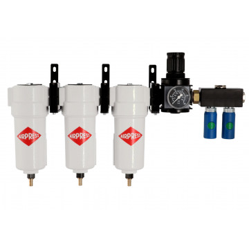 Sistemas de filtración de aire de pintar con regulator y acoplamientos (3 filtros CKL-PP, Ms 0.1 micrómetros, Ss 0.01 micrómetros)
