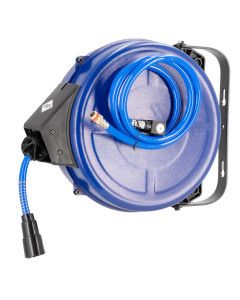 Enrollador de mangueras de aire para pared 15 bar 12 m 3/8" 13.5 x 9.5 mm PU