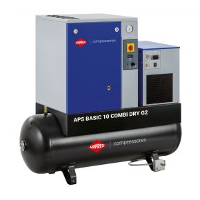 Compresor de tornillo APS 10 Basic G2 Combi Dry 10 bar 10 CV/7.5 kW 984 l/min 500 l