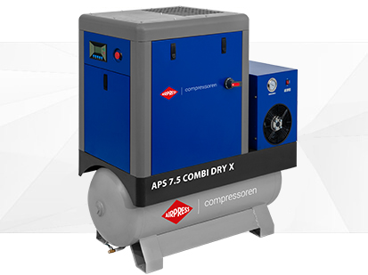 Compresor de tornillo APS 7.5 Combi Dry X 10 bar 7.5 CV 690 l/min 200 l | Airpress