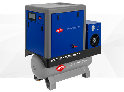 Compresor de tornillo APS 7.5 IVR Combi Dry X 10 bar 7.5 CV 690 l/min 200 l | Airpress