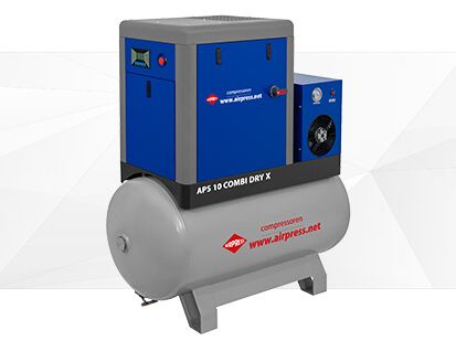 Compresor de tornillo APS 10 Combi Dry X 10 bar 10 CV 920 l/min 500 l