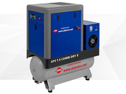 Compresor de tornillo APS 7.5 Combi Dry X 10 bar 7.5 CV 690 l/min 200 l